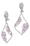 Savvy Cie Jewels Cubic Zirconia Statement Drop Earrings In Pink