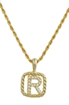 Savvy Cie Jewels Initial Pendant Necklace In Yellow-r