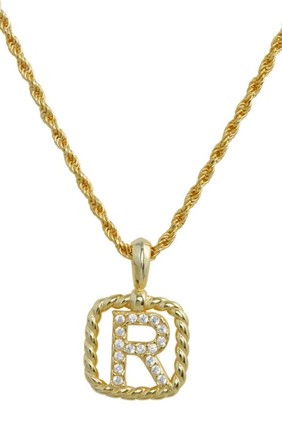 Savvy Cie Jewels Initial Pendant Necklace In Yellow-r