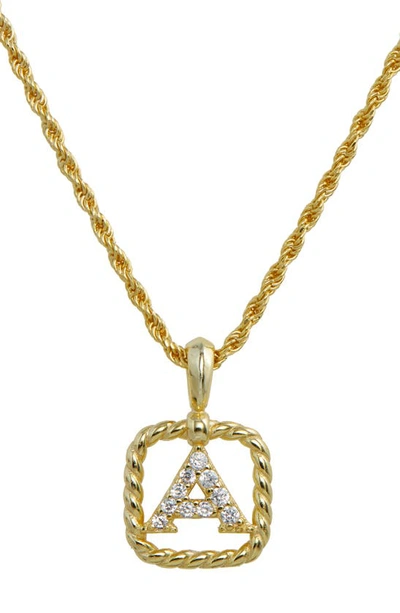 Savvy Cie Jewels Initial Pendant Necklace In Yellow-a