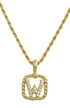 Savvy Cie Jewels Initial Pendant Necklace In Yellow-w