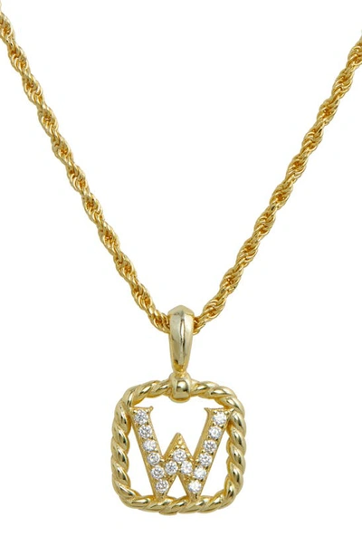 Savvy Cie Jewels Initial Pendant Necklace In Yellow-w