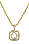 Savvy Cie Jewels Initial Pendant Necklace In Yellow-q