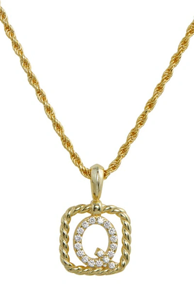 Savvy Cie Jewels Initial Pendant Necklace In Yellow-q