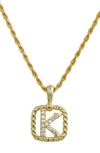 Savvy Cie Jewels Initial Pendant Necklace In Yellow-k