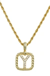 Savvy Cie Jewels Initial Pendant Necklace In Yellow-y