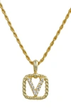 Savvy Cie Jewels Initial Pendant Necklace In Yellow-v
