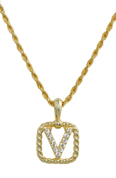 Savvy Cie Jewels Initial Pendant Necklace In Yellow-v
