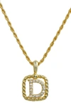 Savvy Cie Jewels Initial Pendant Necklace In Yellow-d