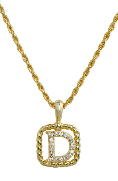 Savvy Cie Jewels Initial Pendant Necklace In Yellow-d