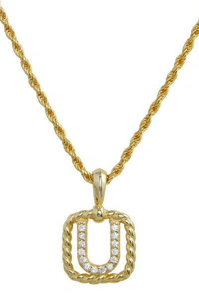 Savvy Cie Jewels Initial Pendant Necklace In Yellow-u