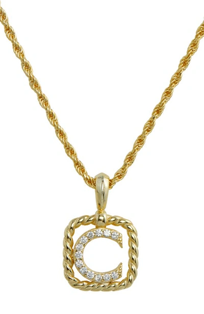 Savvy Cie Jewels Initial Pendant Necklace In Yellow-c