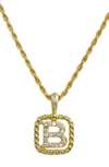 Savvy Cie Jewels Initial Pendant Necklace In Yellow-b