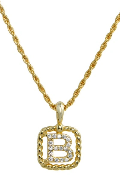 Savvy Cie Jewels Initial Pendant Necklace In Yellow-b