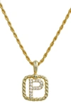 Savvy Cie Jewels Initial Pendant Necklace In Yellow-p