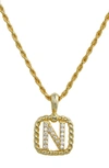 Savvy Cie Jewels Initial Pendant Necklace In Yellow-n