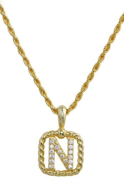 Savvy Cie Jewels Initial Pendant Necklace In Yellow-n