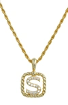 Savvy Cie Jewels Initial Pendant Necklace In Yellow-s