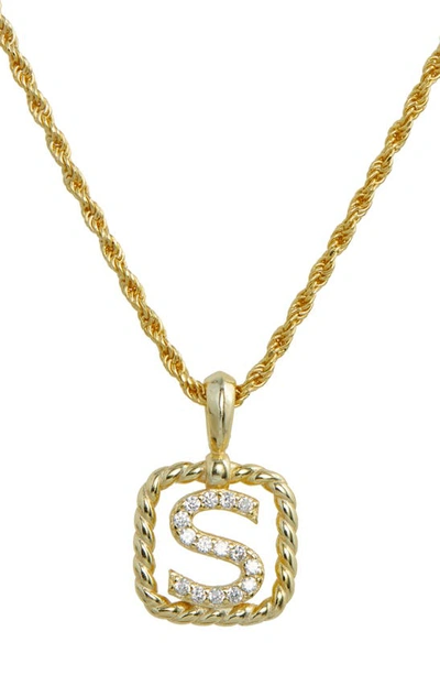 Savvy Cie Jewels Initial Pendant Necklace In Yellow-s