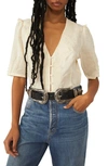 Free People Laurie Embroidered Blouse In Bones