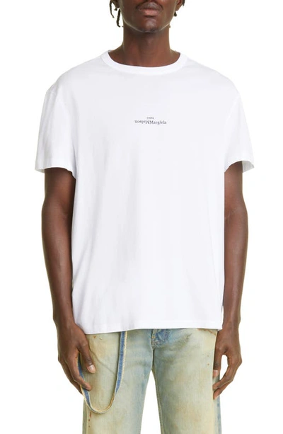 MAISON MARGIELA MAISON MARGIELA UPSIDE DOWN COTTON LOGO T-SHIRT