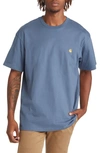 Carhartt Chase Crewneck T-shirt In Icy Water / Gold