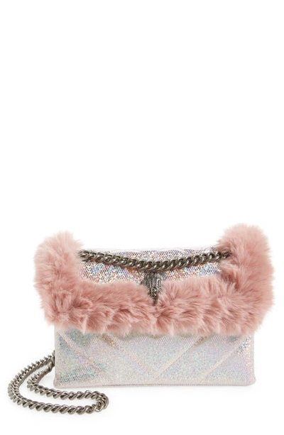Kurt Geiger Mini Kensington Faux Fur Crossbody Bag In Pink