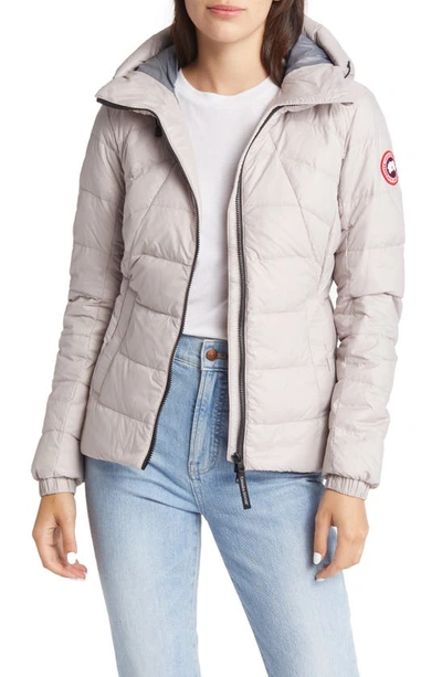 Canada Goose Pbi Abbott Zip-up Puffer Hoodie Jacket In Lucent Rose-vieux Rose Lumineu