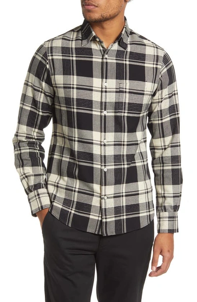 Officine Generale Giacomo Plaid Cotton Twill Button-up Shirt In Black