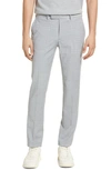 Open Edit Extra Trim Fit Plaid Wool Blend Trousers In Grey Glen Plaid