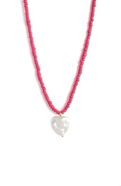& Other Stories Heart Pendant Beaded Choker Necklace In Multi