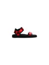 The Row Hook And Loop Metallic Leather And Neoprene Sandals In Red,black