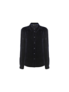 Tom Ford Velvet-effect Long-sleeve Shirt In Ink