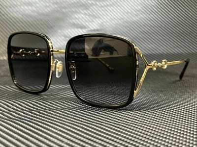 Pre-owned Gucci Gg1016sk 001 Black Square 58 Mm Women's Sunglasses In Gray