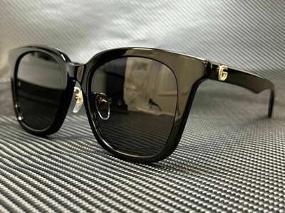 Pre-owned Gucci Gg1000sk 001 Black Square 55 Mm Women's Sunglasses In Gray