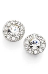 Givenchy Small Crystal Pave Stud Earrings In Silver
