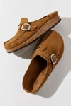 Birkenstock Buckley Suede Moccasin Clog In Brown