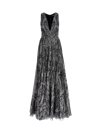 Etro Long Dress In Black Silk Chiffon With Paisley Print In Black
