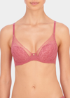 Natori Flora Contour Underwire Bra (30d) With Lace In Mauvewood