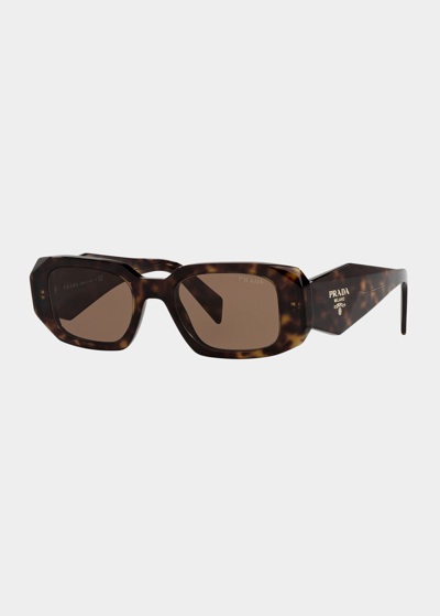 Prada Runway 49mm Rectangle Sunglasses In Tortoise