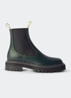 Proenza Schouler 30mm Lug Sole Leather Chelsea Boots In Eden