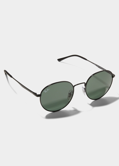Ray Ban Oval Metal Sunglasses In Black