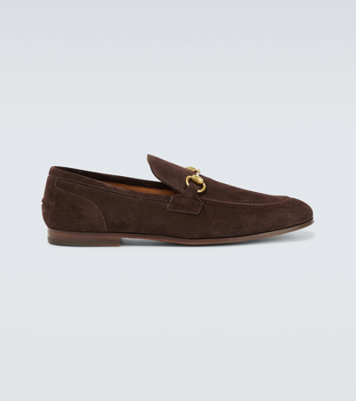 Gucci Jordaan Suede Loafers In Cocoa