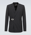 Givenchy Padlock Wool Suit Jacket In Black Silvery