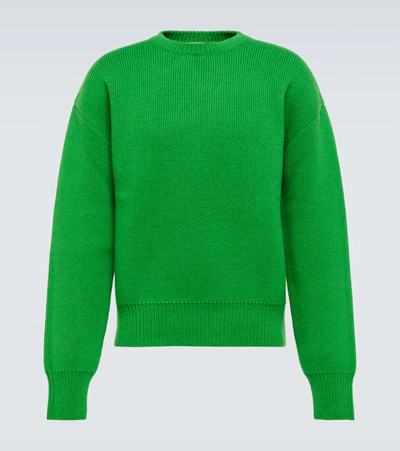 Bottega Veneta Triangle-nape Wool Sweater In Green