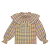 The New Society Berenice Checked Cotton Top In Multicolor Check