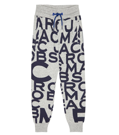 Marc Jacobs Kids' Logo-print Cotton Jersey Sweatpants In Chine Grey