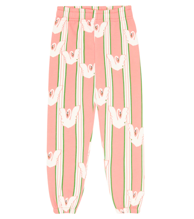 Mini Rodini Kids' Printed Cotton Jersey Sweatpants In Pink