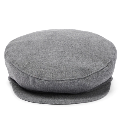 Il Gufo Kids' Baker Boy Hat In Steel Grey