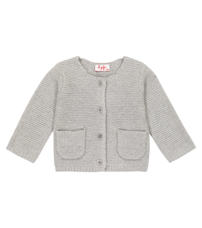 Il Gufo Baby Virgin Wool Cardigan In Cloud Grey